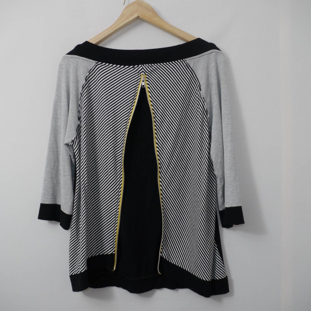 Tribal 3/4 Sleeve Boat Neck Shirt Size S